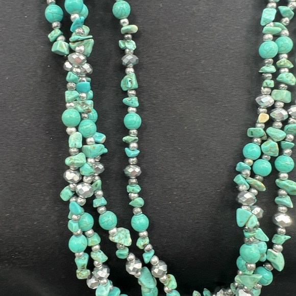 Semi precious gemstones necklace 4 strands - Picture 4 of 7